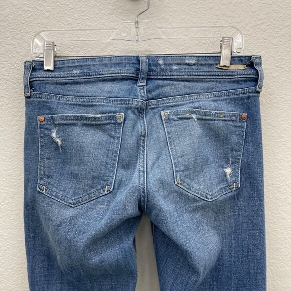 Pilcro and the Letterpress Hyphen Distressed Stretch Denim Blue Jeans Womens 27 - Picture 7 of 8